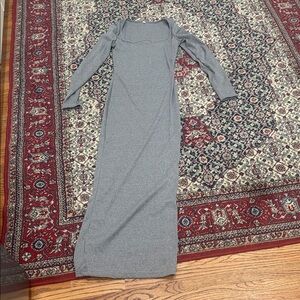Chic Long Sleeve Gray Dress